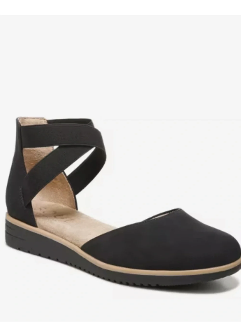 SOUL Naturalizer Black Crisscross Ankle-Strap Flat-size 10 - Picture 1 of 7